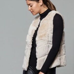 Dolce Cabo Chevron Rabbit Fur Vest